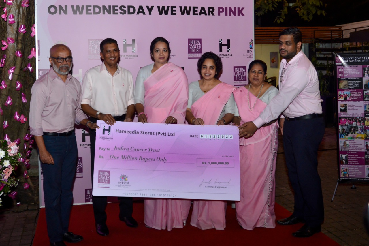 Hameedia continues partnership with Indira Cancer Trust by donating Rs.1  million from its 'Pink Collection' sales